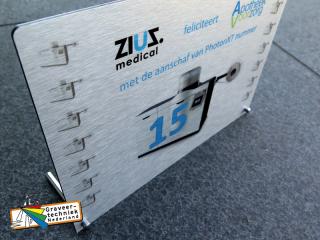 Staander met folie opdruk